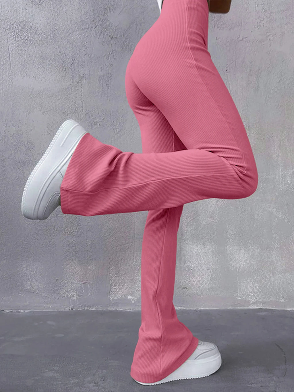 Dames ribbed flared pants