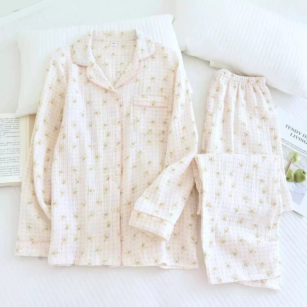 Katoenen pyjama met bloemenprint - afbeelding 33