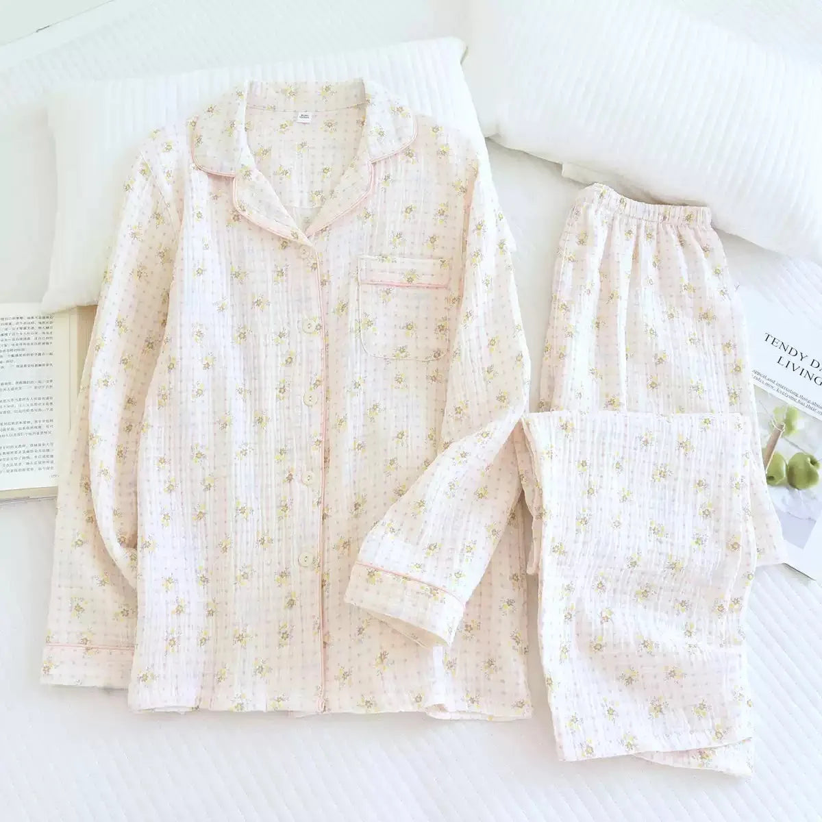 Katoenen pyjama met bloemenprint - afbeelding 33