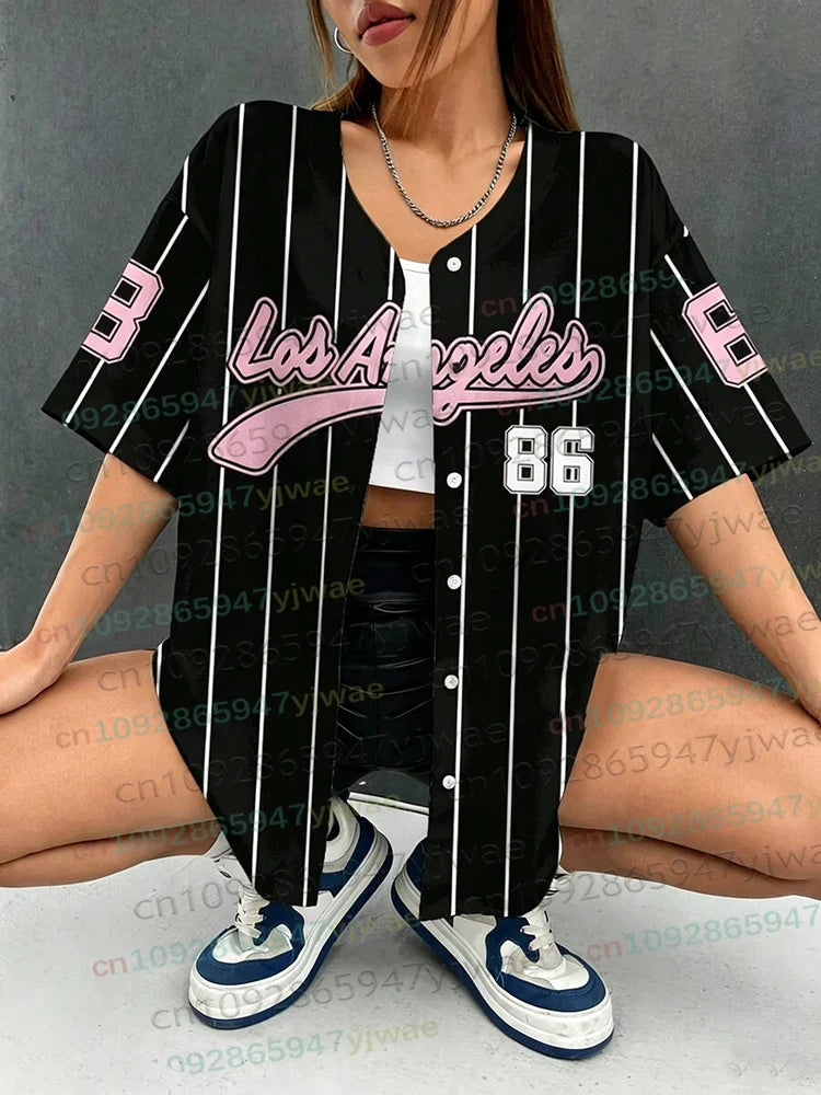 Los Angeles 86 baseball shirt voor dames