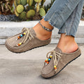 Dames suède half slippers met dikke zool