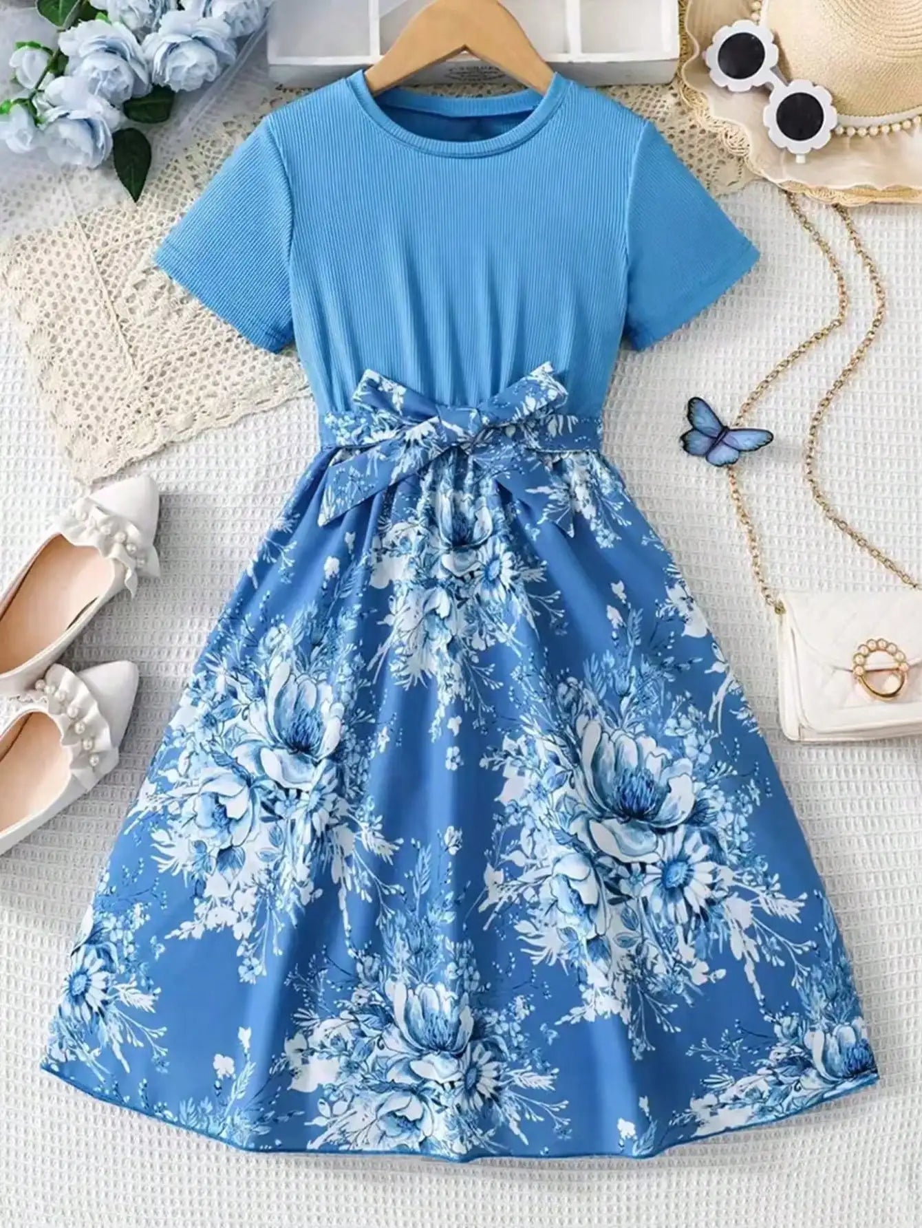 Zomerse patchwork bloemenjurk