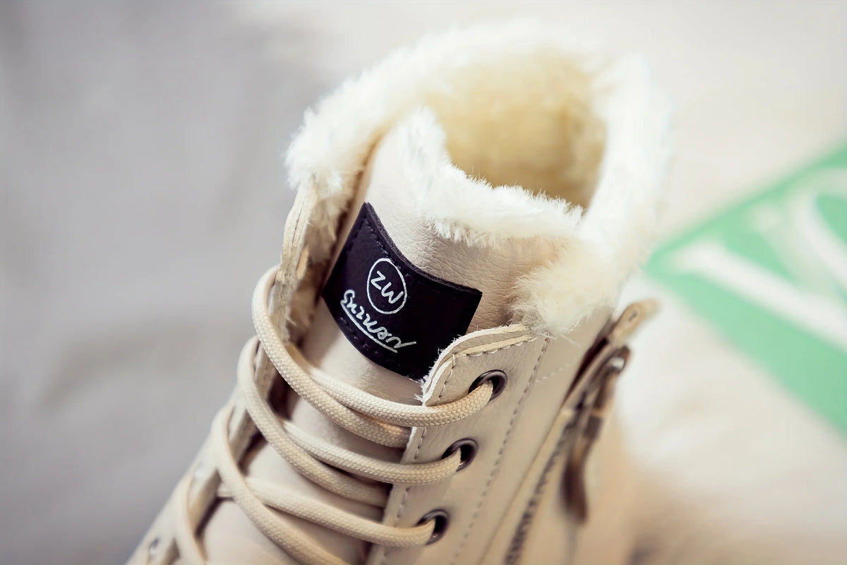 Gevoerde veterboots met plateauzool - afbeelding 8