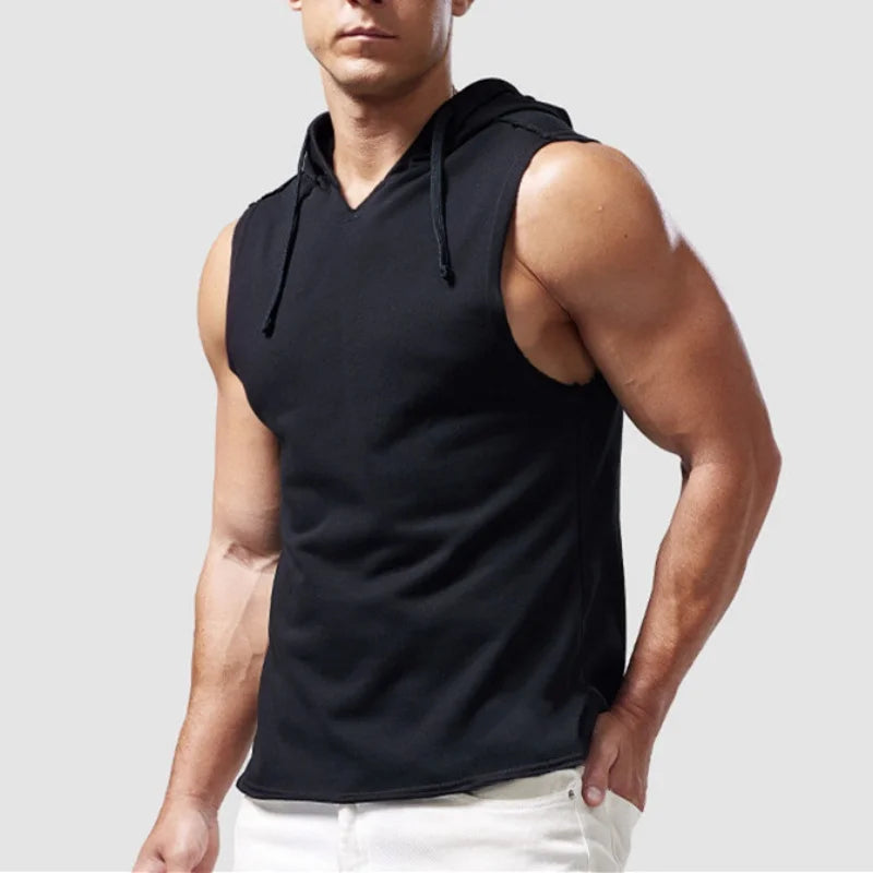 Mouwloze hoodie-tanktop