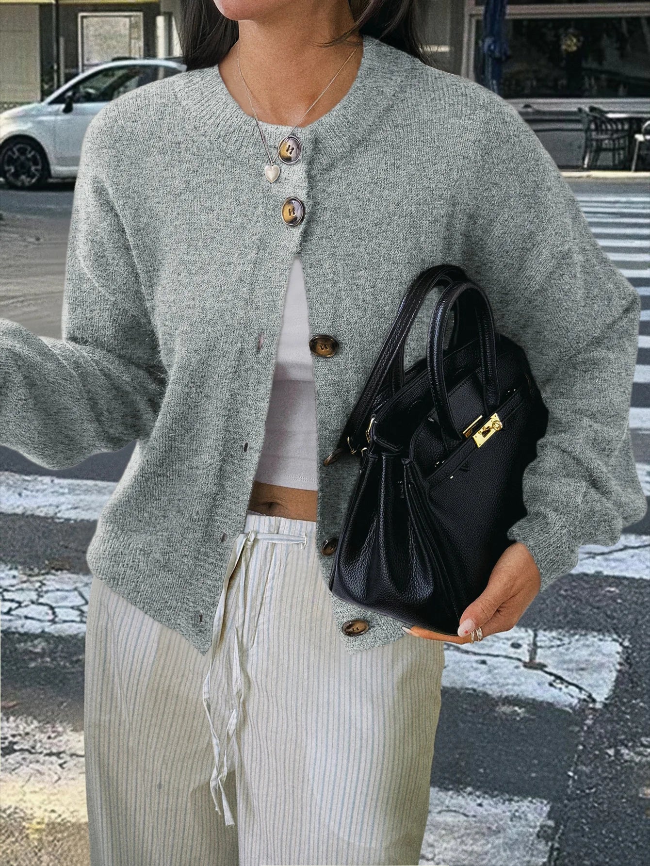 Modieuze dames gebreide cardigan