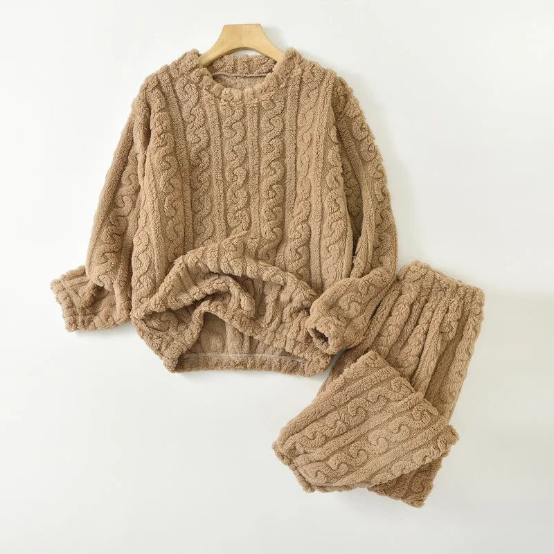 Teddy pyjamaset met kabelmotief - afbeelding 23