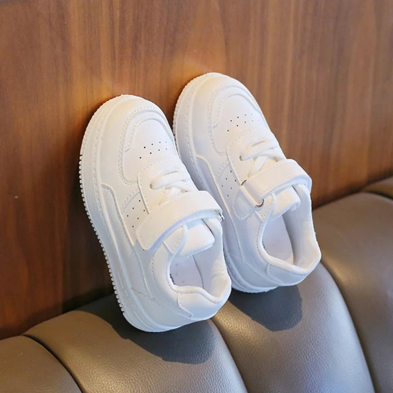 Witte kindersneakers met klittenband - afbeelding 5