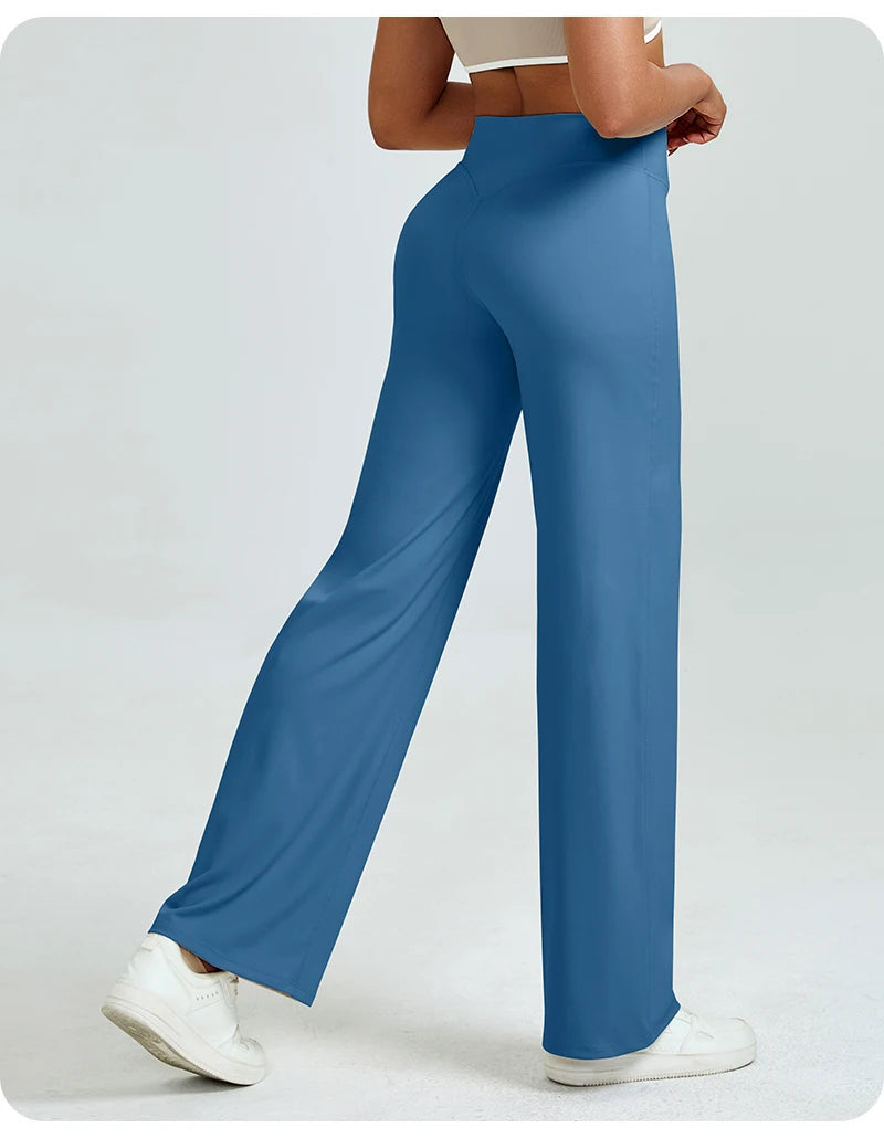 High waisted straight leg yoga pants voor dames