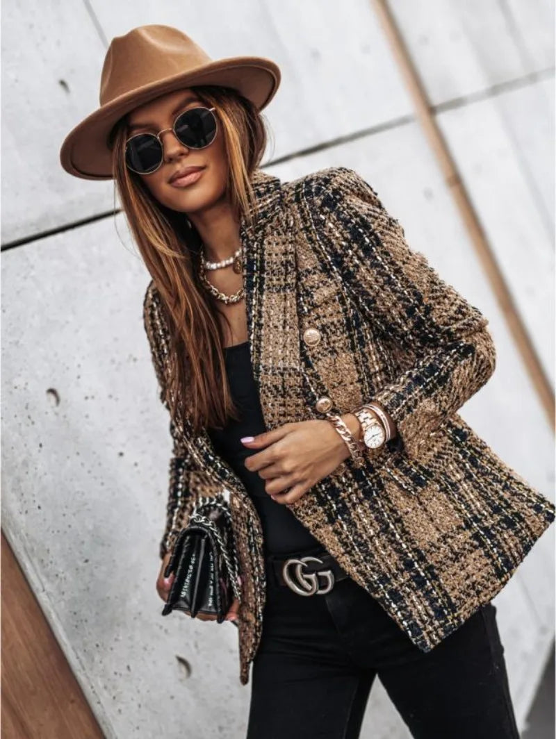 Geruite Dubbelrijige Blazer - afbeelding 2