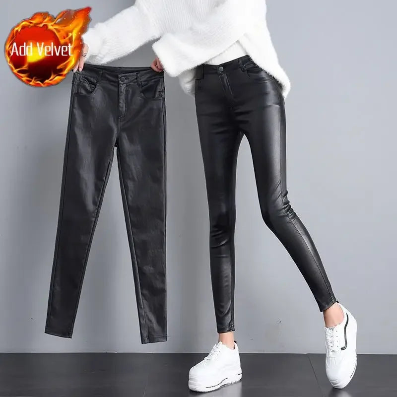 Slanke Broek in Leerlook - afbeelding 7