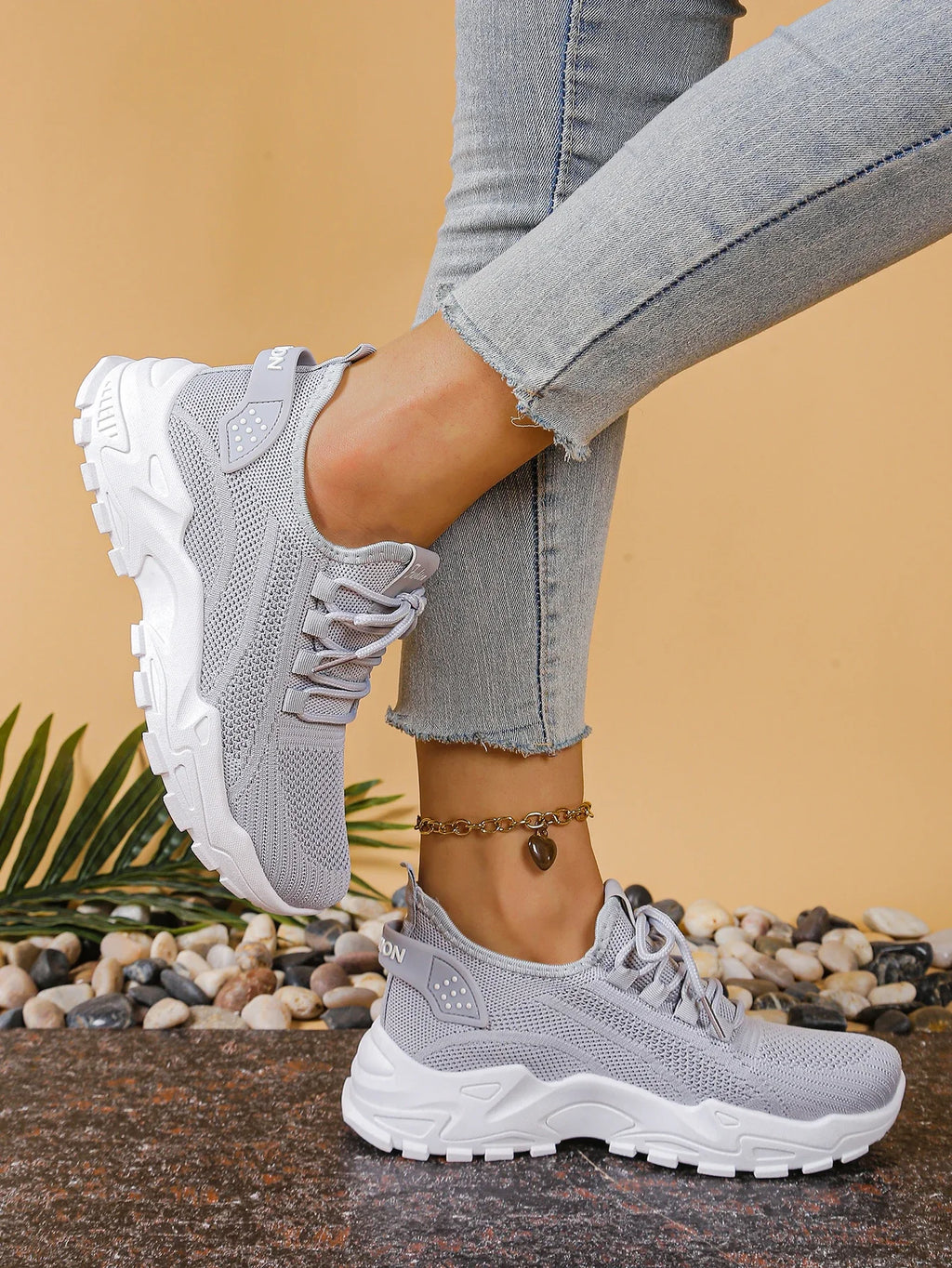 Chunky gebreide plateausneakers - afbeelding 18