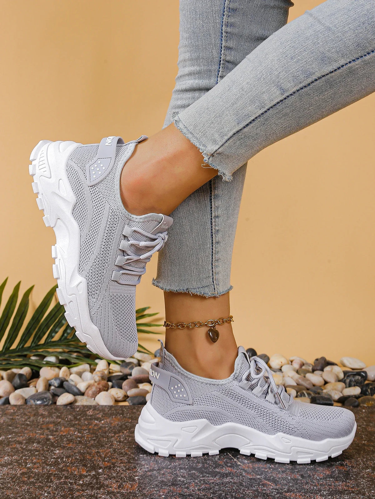 Chunky gebreide plateausneakers - afbeelding 18