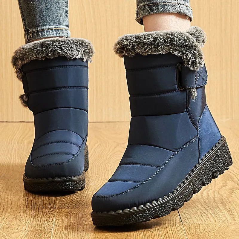 Gevoerde snowboots met klittenband - afbeelding 3