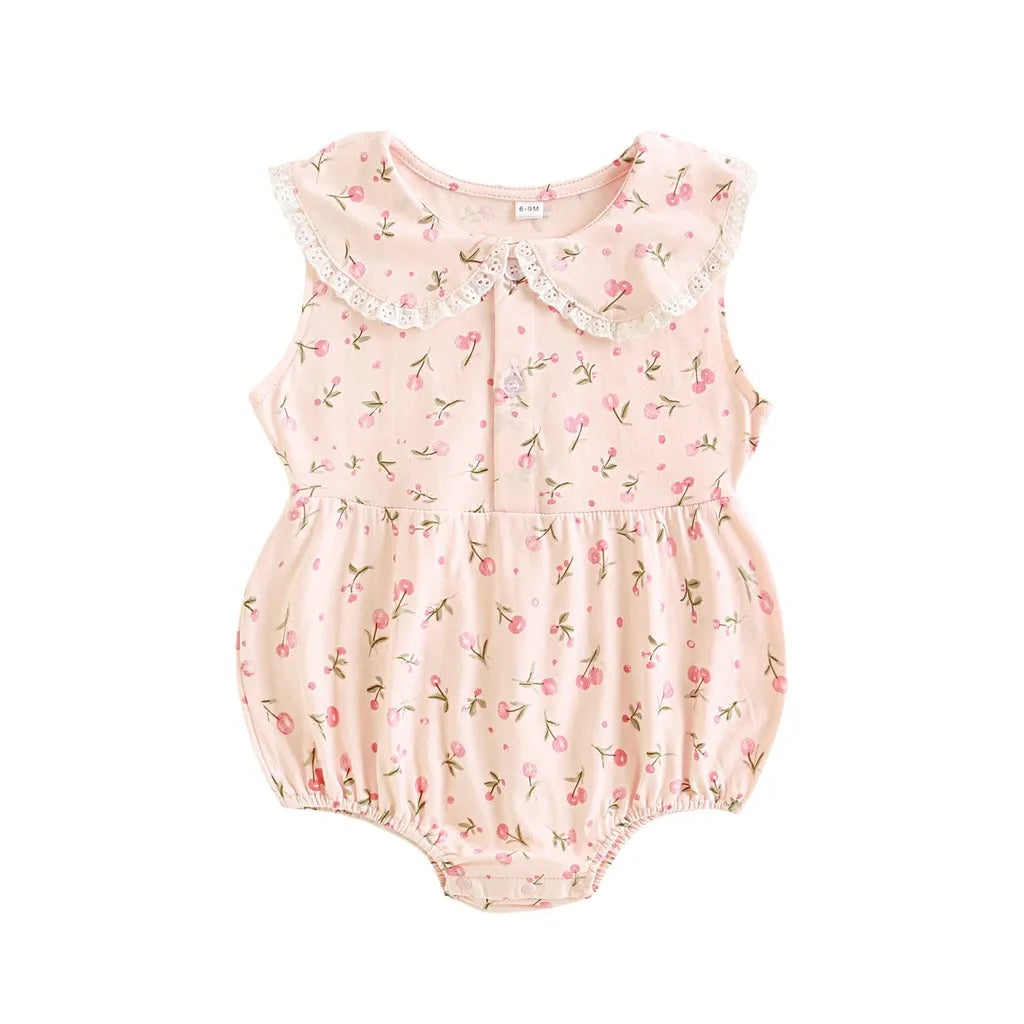 Babybodysuit met kant, mouwloos