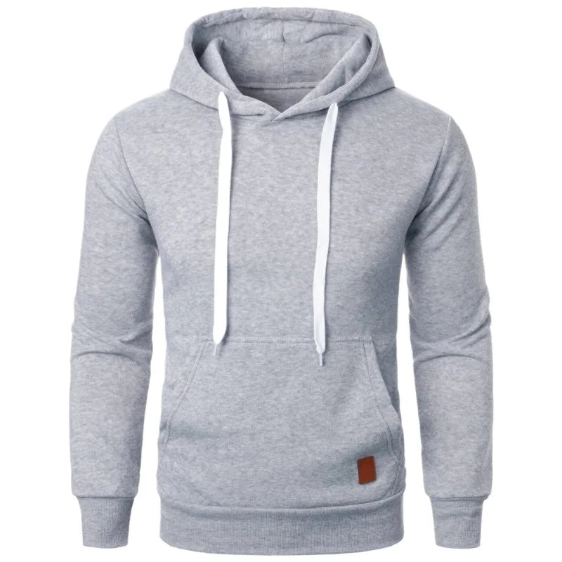 Effen herenhoodie met trekkoord - afbeelding 21