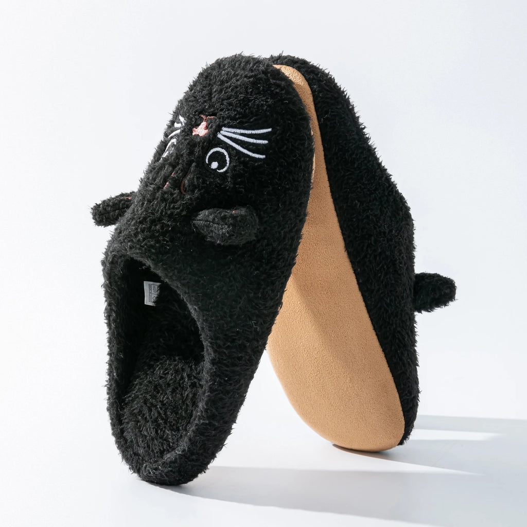 Pluche kattenpantoffels - afbeelding 4