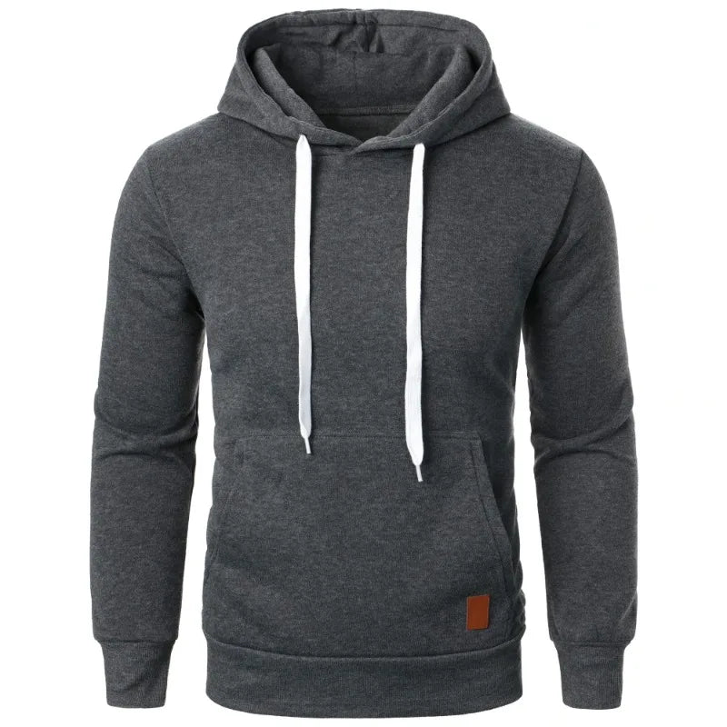 Effen herenhoodie met trekkoord - afbeelding 16