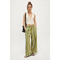Dames wide leg broek met print en strepen