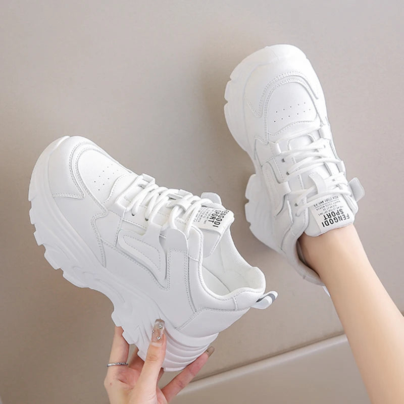 Witte plateausneakers - afbeelding 2