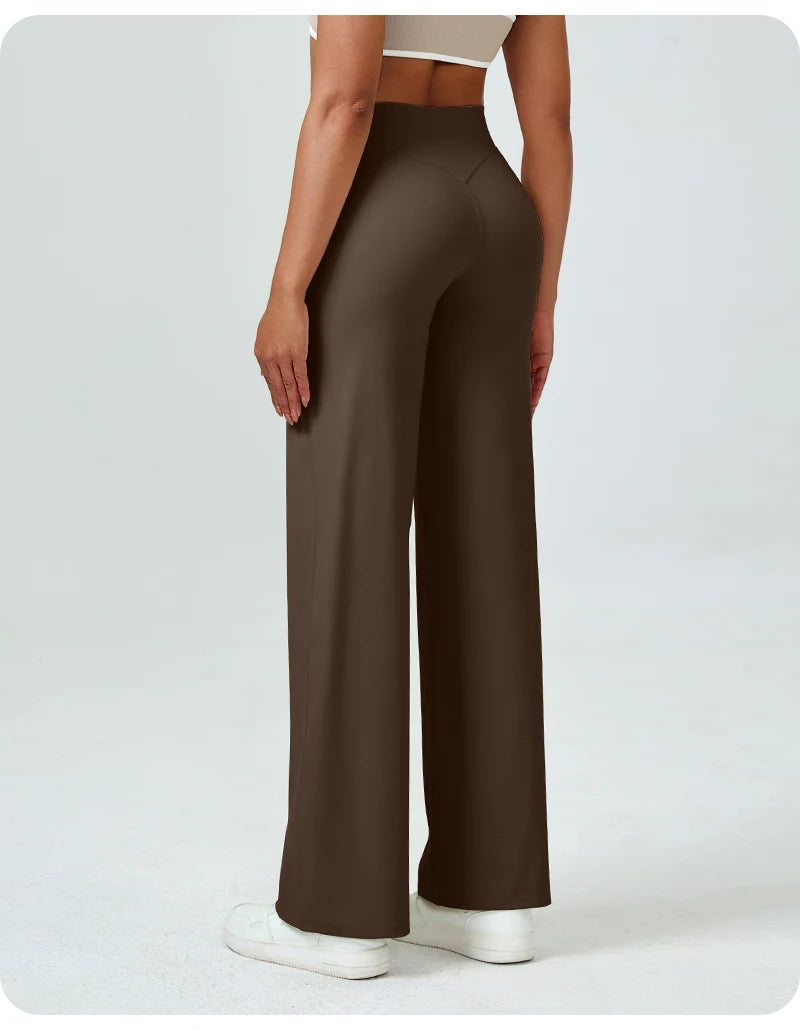 High waisted straight leg yoga pants voor dames