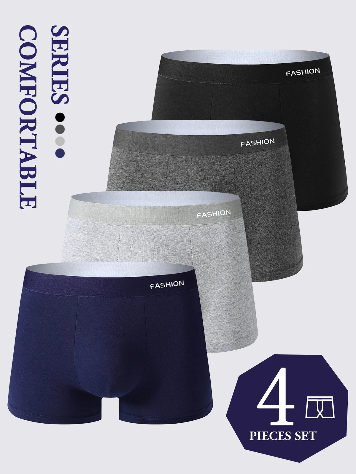 Comfortabele boxershorts 4 stuks