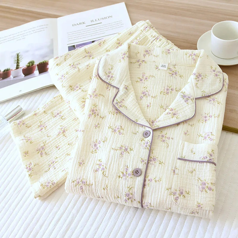 Katoenen pyjama met bloemenprint - afbeelding 31