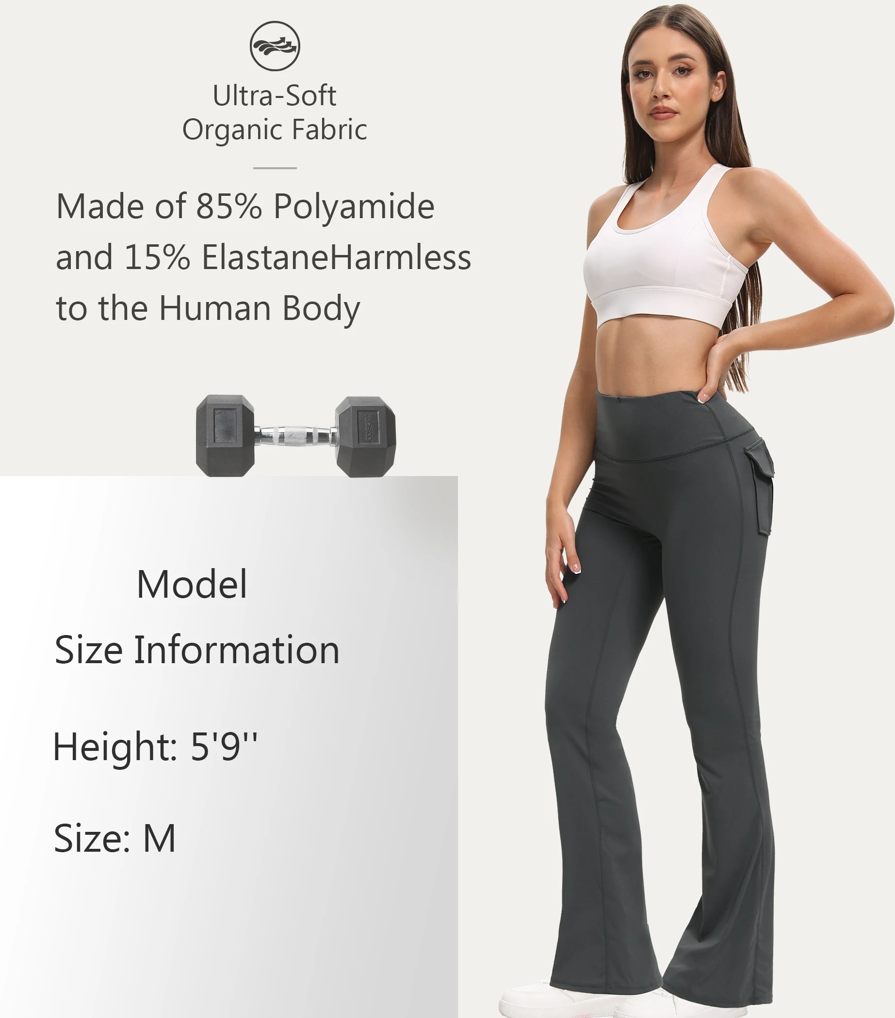 High waisted flared yoga pants voor dames