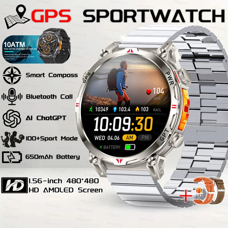 Outdoor GPS Sports Smartwatch voor heren