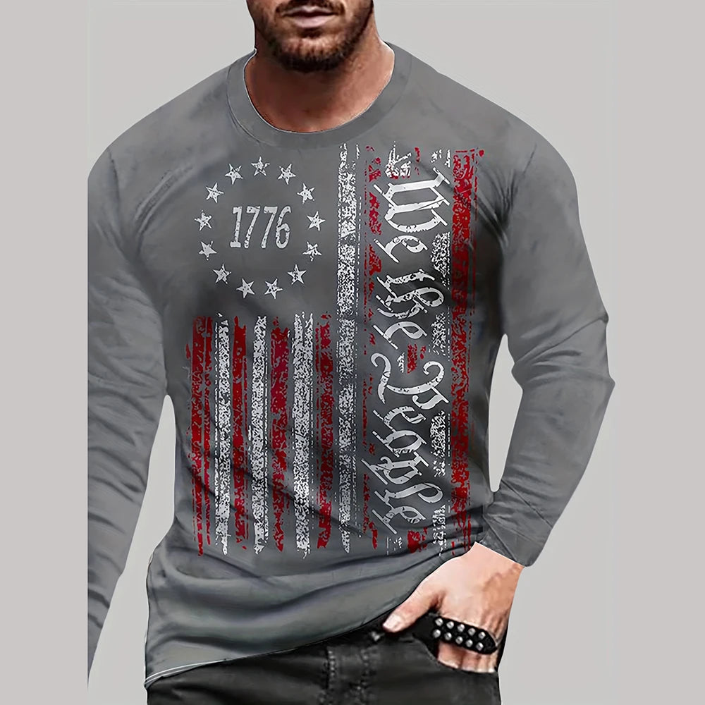 Vintage longsleeve met vlagprint - afbeelding 5