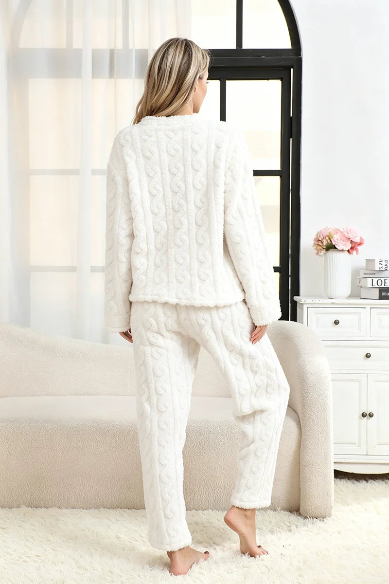Teddy pyjamaset met kabelmotief - afbeelding 15