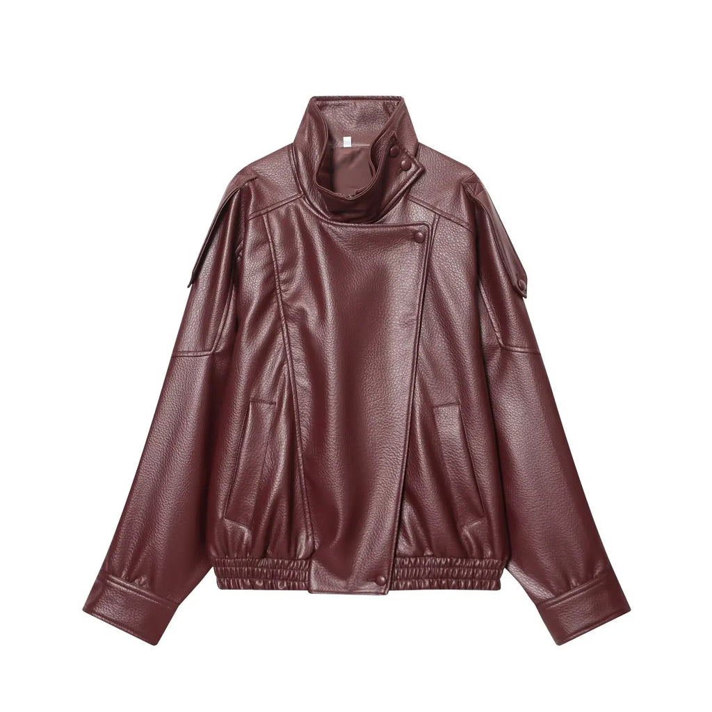Oversized leren jack - afbeelding 21