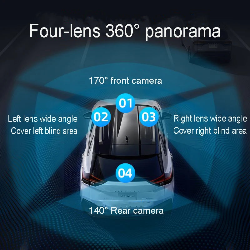 Verborgen 4-kanaals dashcam 4K met nachtzicht (Onedo)