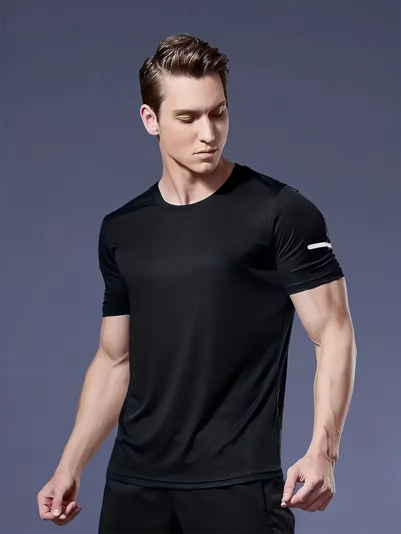 Heren quick-dry sportshirt met reflecterende details