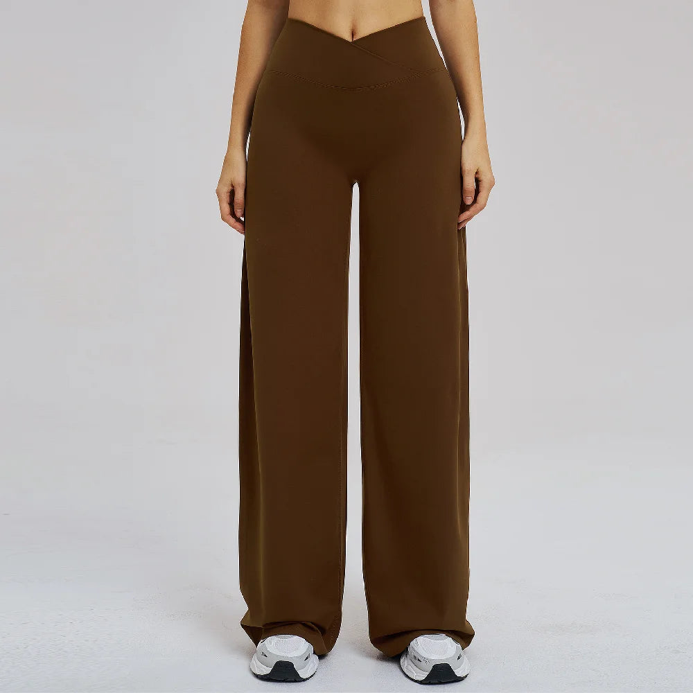 High-waist yoga flared pants