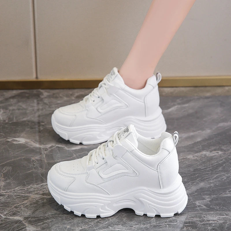 Witte plateausneakers - afbeelding 7