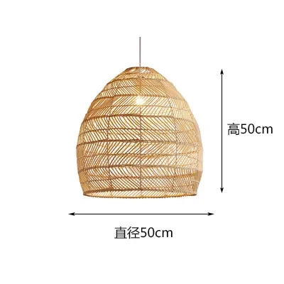 Handgeweven rotan LED hanglamp