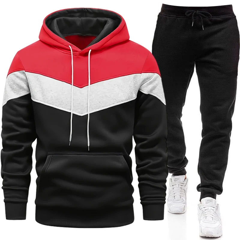 Driekleurig joggingpak met hoodie - afbeelding 16