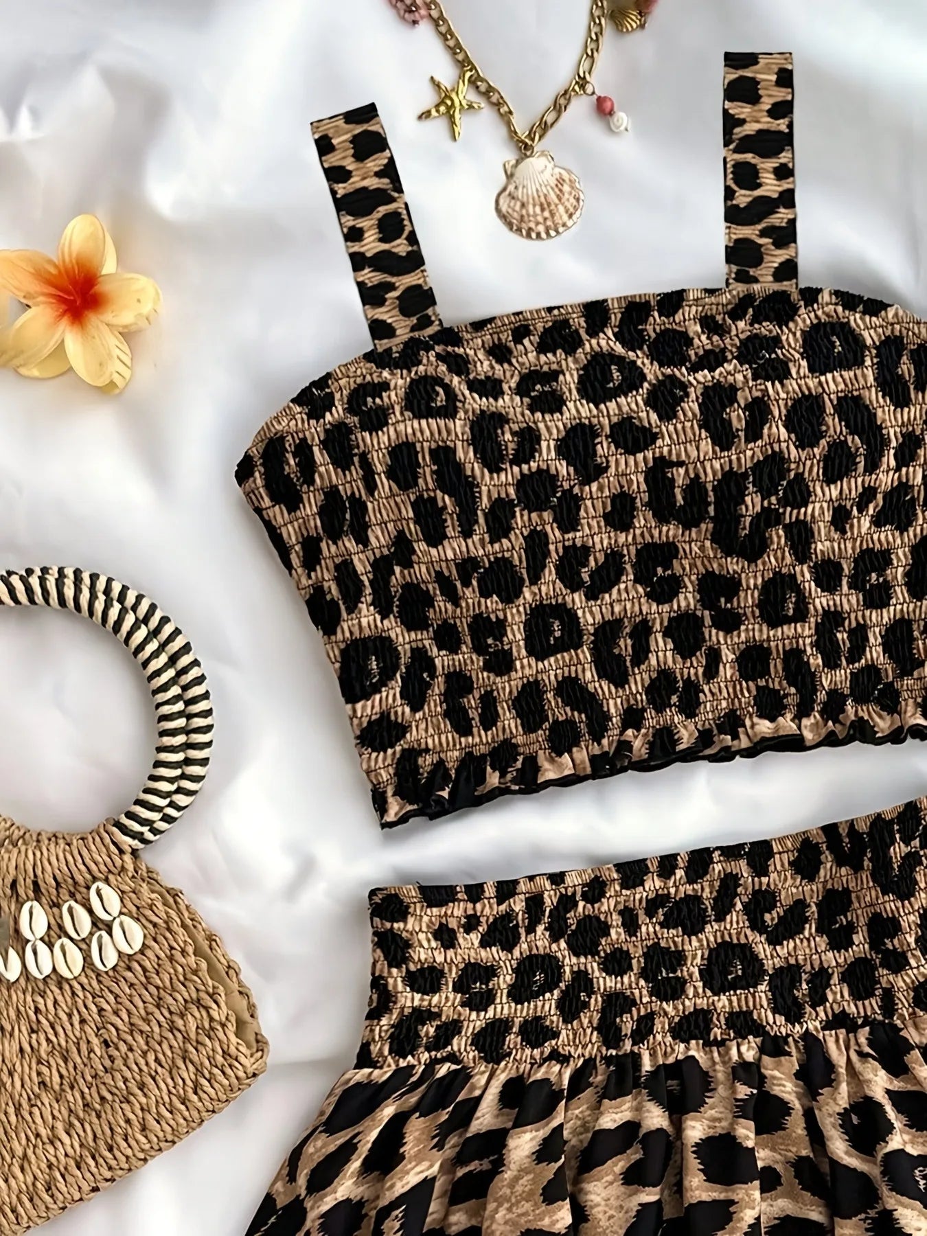 2-delige kinderoutfit met luipaardprint
