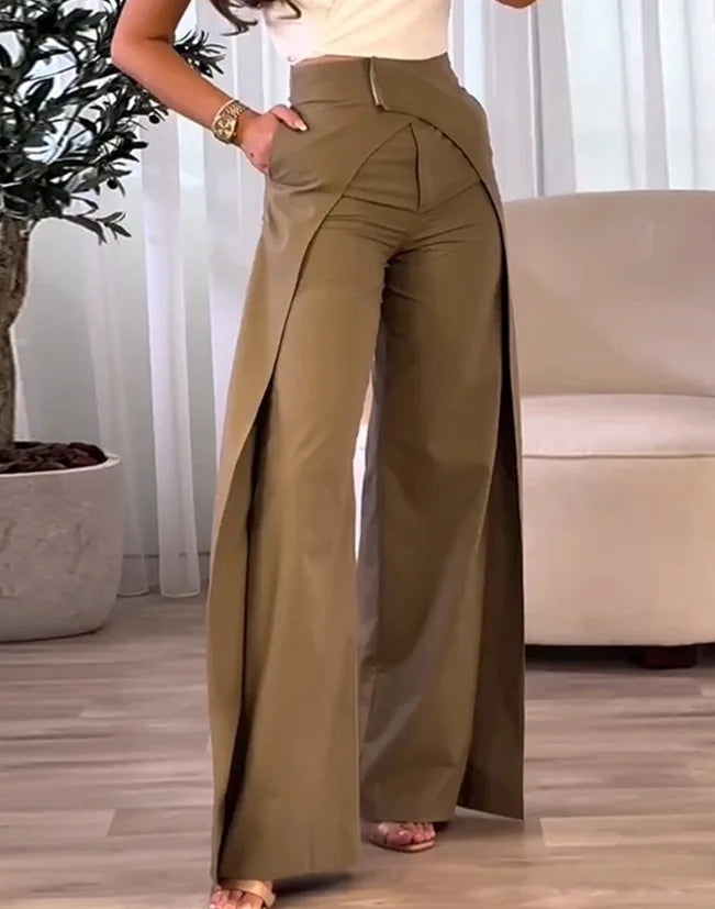 Wijde broek met hoge taille