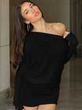 Off-shoulder jurk met vleermuismouwen