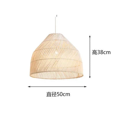 Handgeweven rotan LED hanglamp