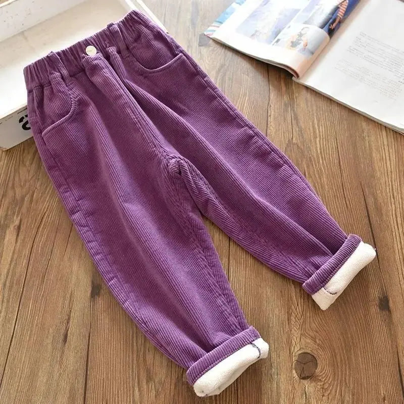 Gevoerde corduroy kinderbroek - afbeelding 8