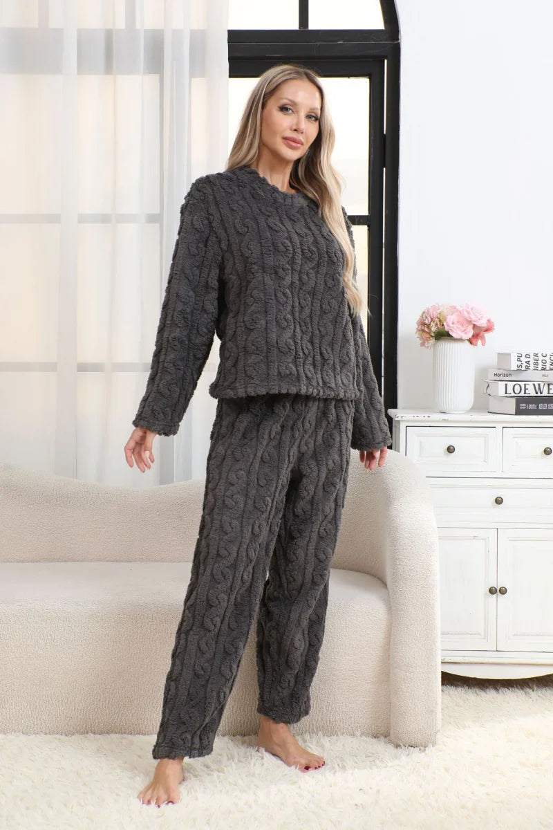 Teddy pyjamaset met kabelmotief - afbeelding 8