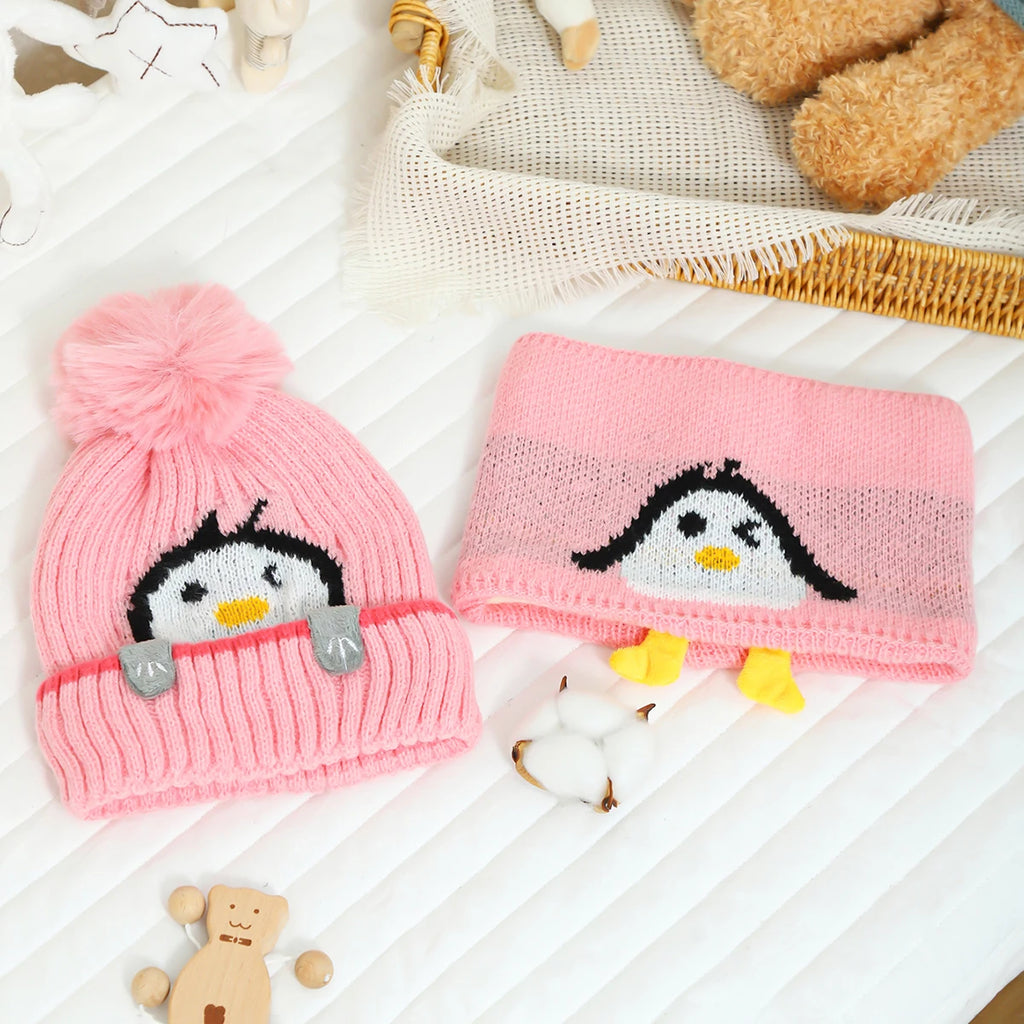 Kindermuts en sjaal met pinguïn - afbeelding 8