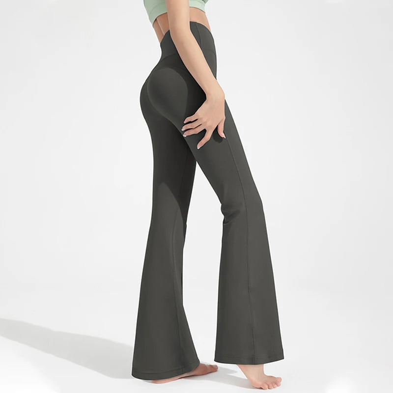 High waisted bell bottom yoga pants voor dames.