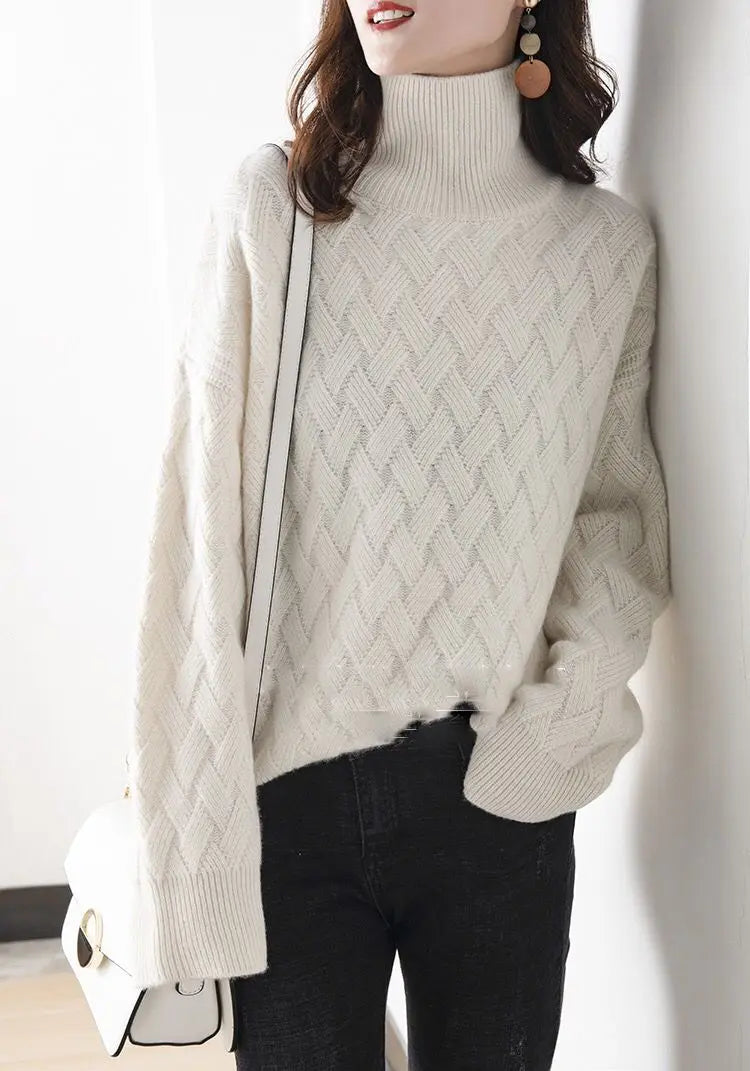 Oversized coltrui met vlechtpatroon - afbeelding 19