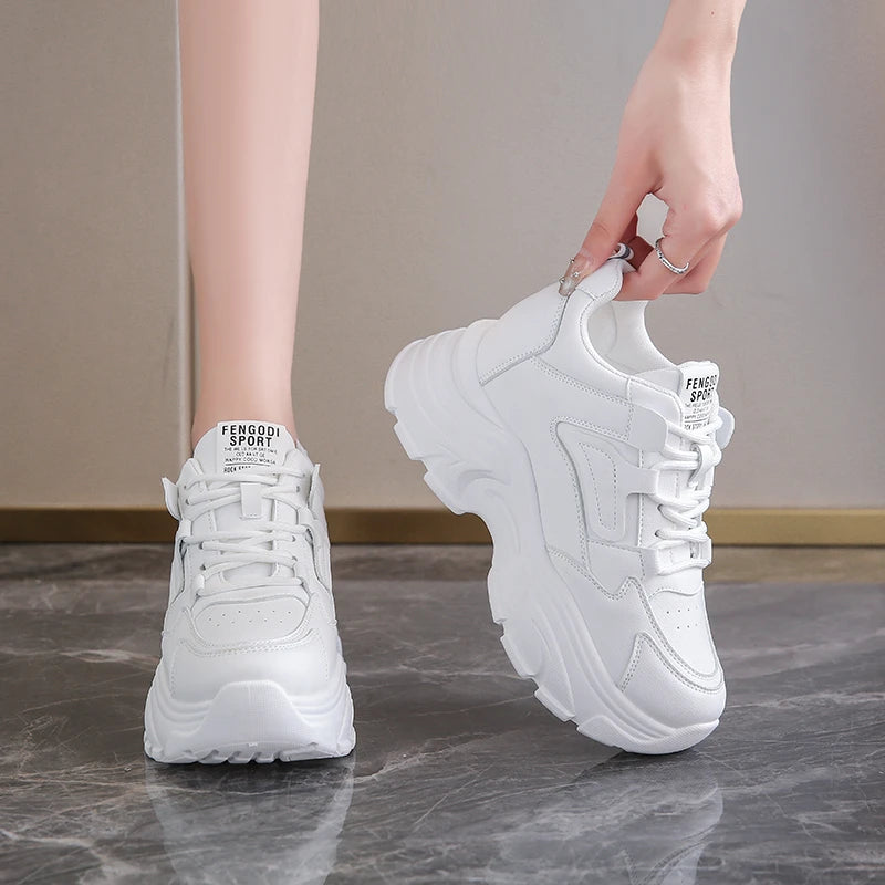 Witte plateausneakers - afbeelding 8