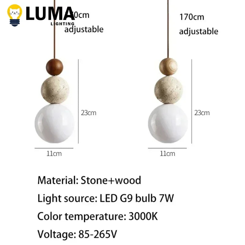 Luma Cream Style travertine hanglamp