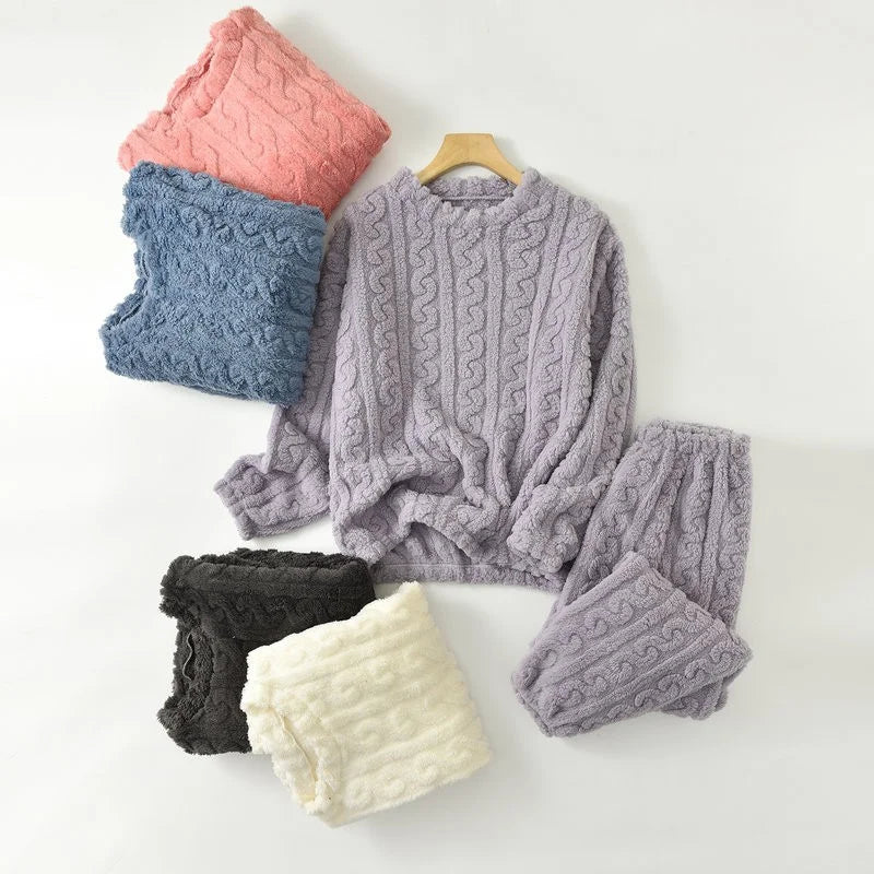Teddy pyjamaset met kabelmotief - afbeelding 19