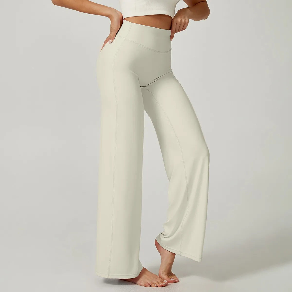 High waisted straight leg yoga pants voor dames